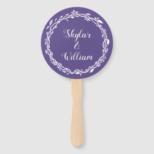 Ultra Violet bruiloft eenvoudige lente zomer plezi Handwaaier (Voorkant)