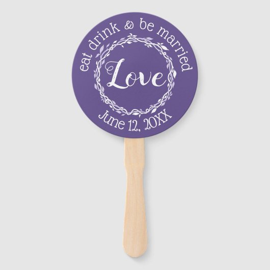 Ultra Violet bruiloft eenvoudige lente zomer plezi Handwaaier (Achterkant)