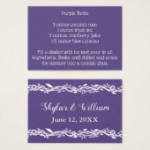 Ultra Violet bruiloft handtekening Drink recept Visitekaartjes (Voorkant /achterkant)