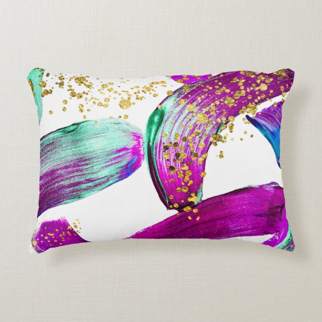Ultra Violet Brush: Abstracte kunst Accent Kussen (Voorkant)