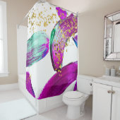 Ultra Violet Brush: Abstracte kunst Douchegordijn (In situ)