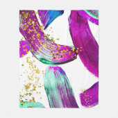 Ultra Violet Brush: Abstracte kunst Fleece Deken (Voorkant)