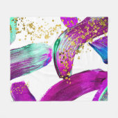 Ultra Violet Brush: Abstracte kunst Fleece Deken (Voorkant (Horizontaal))