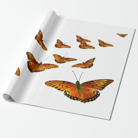 ULTRA VIOLET BUTTERFLY GIFT WRAPPING CADEAUPAPIER (Uitgerold)