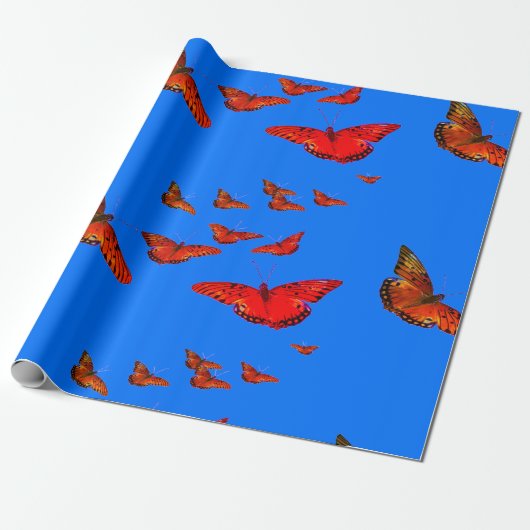 ULTRA VIOLET BUTTERFLY GIFT WRAPPING PAPE CADEAUPAPIER (Uitgerold)