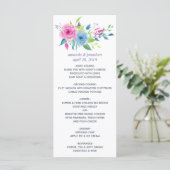 Ultra Violet Color Combo Waterverf Floral Wedding Menu (Staand voorkant)