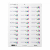 Ultra Violet Combo Waterverf Bloem Bruiloft Etiket (Full Sheet)