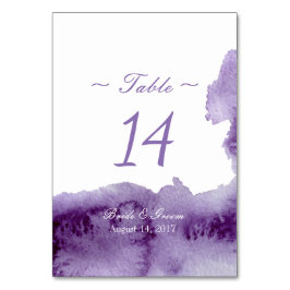 Ultra Violet Elegant Waterverf Table Number Kaart