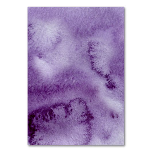 Ultra Violet Elegant Waterverf Table Number Kaart (Achterkant)