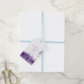 Ultra Violet Elegant Waterverf Weddenschap Harteli Cadeaulabel (Met Touw)