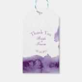 Ultra Violet Elegant Waterverf Weddenschap Harteli Cadeaulabel (Voorkant)