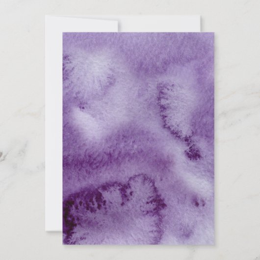 Ultra Violet  Elegant Waterverf Wedding Kaart (Achterkant)