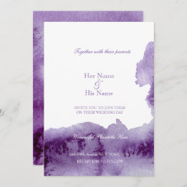 Ultra Violet Elegant Waterverf Wedding Kaart