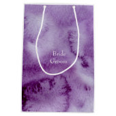 Ultra Violet Elegant Waterverf Wedding Medium Cadeauzakje (Achterkant)