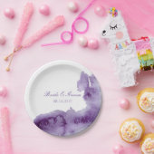 Ultra Violet Elegant Waterverf Wedding Papieren Bordje (Feest)