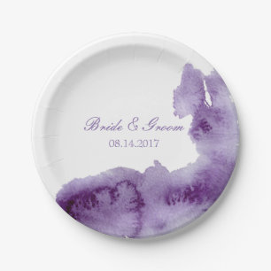 Ultra Violet Elegant Waterverf Wedding Papieren Bordje