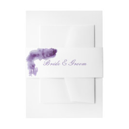 Ultra Violet Elegant Waterverf Wedding Uitnodigingen Wikkel