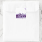 Ultra Violet Elegant Waterverf Wedding Vierkante Sticker (Tas)