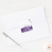 Ultra Violet Elegant Waterverf Wedding Vierkante Sticker (Envelop)