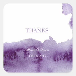 Ultra Violet Elegant Waterverf Wedding Vierkante Sticker