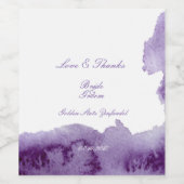 Ultra Violet Elegant Waterverf Wedding Wijn Etiket (Enkel label)