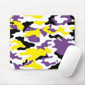 Ultra Violet en Golden Yellow Camo Mousepad Muismat (Met muis)
