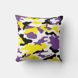Ultra Violet en Golden Yellow Camo Sierkussen