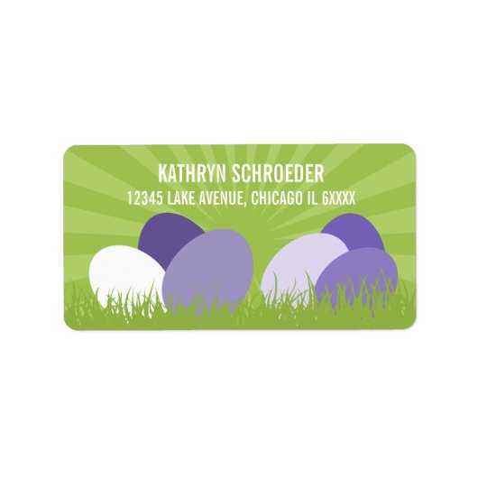 Ultra Violet en Green Easter Adresetiketten Etiket (Voorkant)