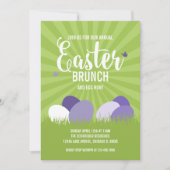 Ultra Violet en Green Easter Brunch Egg Hunt Card Kaart (Voorkant)