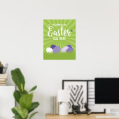 Ultra Violet en Green Easter Egg Hunt Sign-Poster Poster (Thuiskantoor)