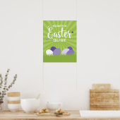 Ultra Violet en Green Easter Egg Hunt Sign-Poster Poster (Keuken)