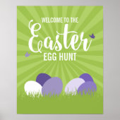 Ultra Violet en Green Easter Egg Hunt Sign-Poster Poster (Voorkant)