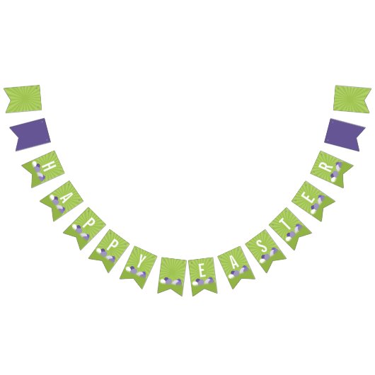 Ultra Violet en Green Happy Easter Bunting Banner (Alle)