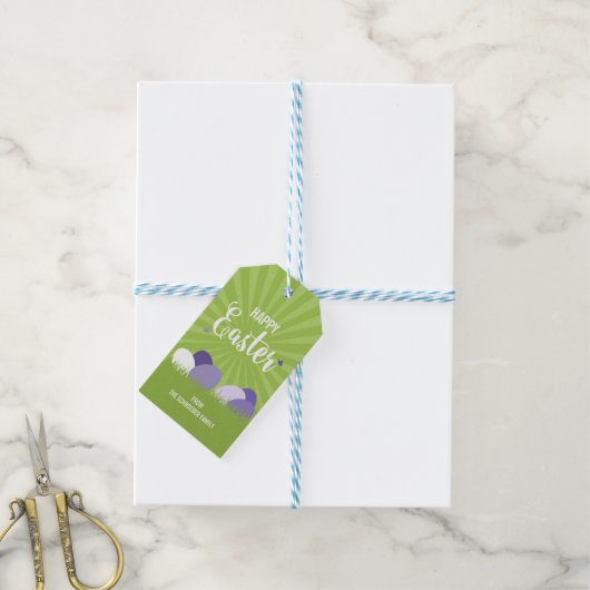Ultra Violet en Green Happy Easter Gift-Label Cadeaulabel (Met Touw)
