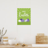Ultra Violet en Green Happy Easter Sign-Poster Poster (Keuken)