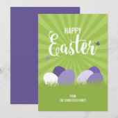 Ultra Violet en Green Happy Paaskaart Feestdagenkaart (Voorkant / Achterkant)