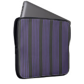 Ultra violet en houtskool met vijf strips laptop sleeve (Voorkant Rechts)