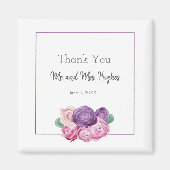 Ultra violet en roze Roses bruiloft bedankt Magneet (Voorkant)