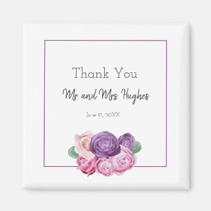 Ultra violet en roze Roses bruiloft bedankt Magneet