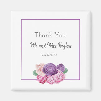 Ultra violet en roze Roses bruiloft bedankt Magneet