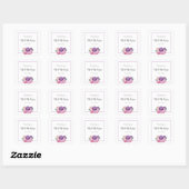 Ultra violet en roze Roses bruiloft bedankt Vierkante Sticker (Vel)