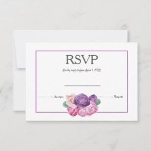 Ultra violet en roze rozen bloedig RSVP Kaartje