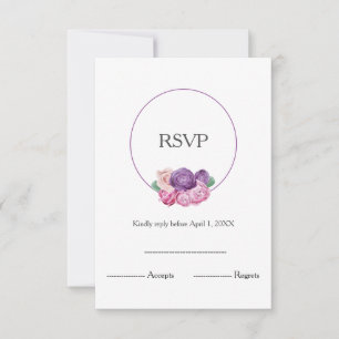 Ultra violet en roze rozen bloedig RSVP Kaartje