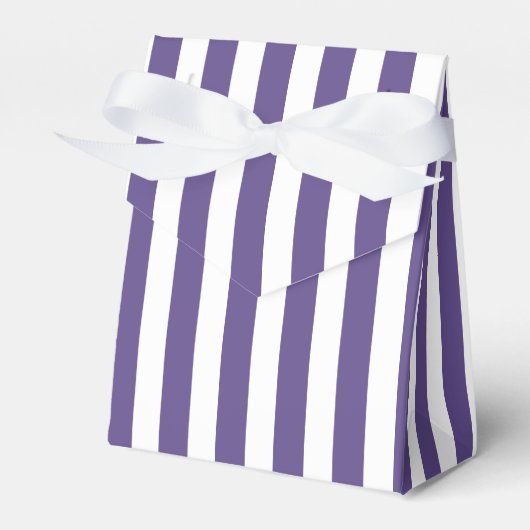 Ultra-violet en wit snoep strepen bedankdoosjes (Voorkant Zijde)