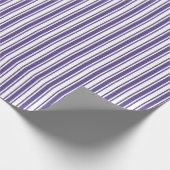 Ultra-violet en wit snoep strepen cadeaupapier (Hoek)