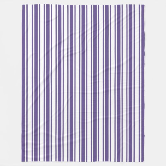 Ultra-violet en wit snoep strepen fleece deken (Voorkant)