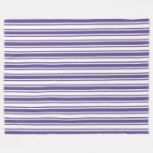 Ultra-violet en wit snoep strepen fleece deken (Voorkant (Horizontaal))