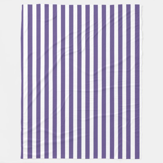 Ultra-violet en wit snoep strepen fleece deken (Voorkant)