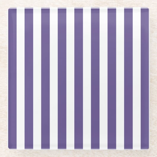 Ultra-violet en wit snoep strepen glazen onderzetter (Voorkant)