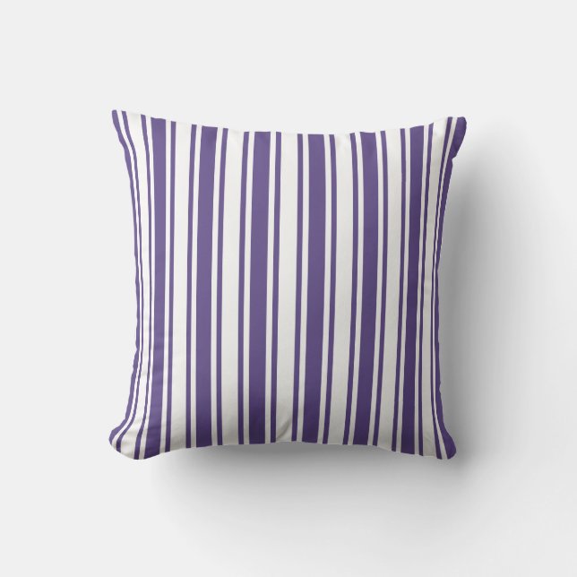 Ultra-violet en wit snoep strepen kussen (Voorkant)